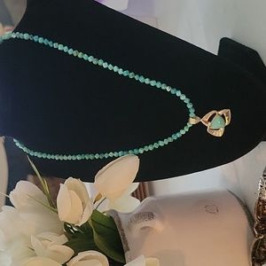 Estate 925 Sterling turquoise necklace plus pendant...